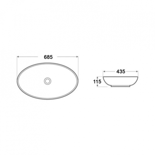 Раковина-чаша Qtap Dove 68x42x12 White з донним клапаном QT0611K160W