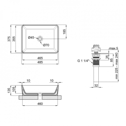 Раковина-чаша Qtap Tern 47,5x37x14 White з донним клапаном QT17112074W