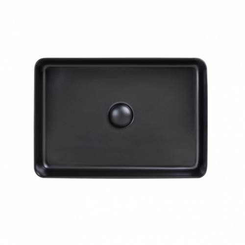 Раковина-чаша Qtap Tern 50x35x14, 5 Matt black з донним клапаном QT1711A055MB