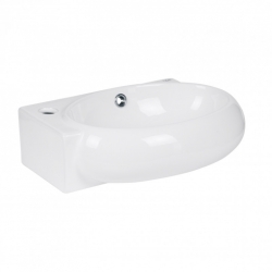 Раковина Qtap Leo 43x29x14 White з донним клапаном QT11115011LW