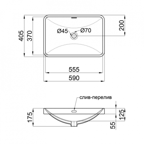 Раковина Qtap Jay 59x40x17,5 White з донним клапаном QT0711K306W