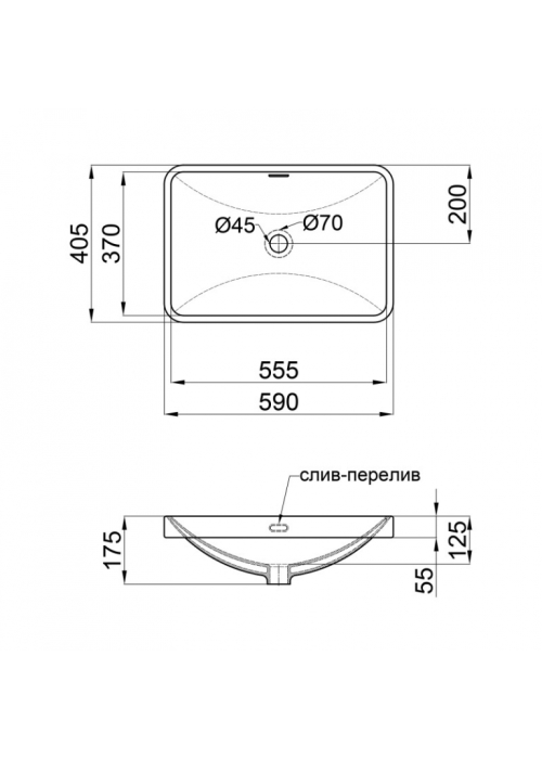 Раковина Qtap Jay 59x40x17,5 White с донным клапаном QT0711K306W