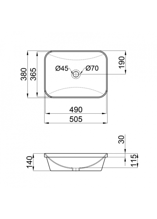 Раковина Qtap Scorpio 50x38x14,5 White з донним клапаном QT1411K490W