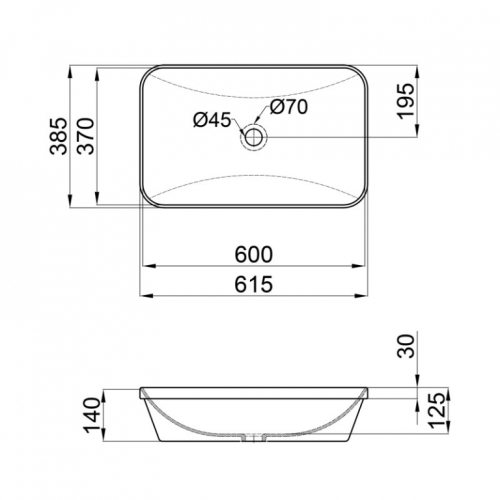 Раковина Qtap Scorpio 61x38x15 White з донним клапаном QT1411K491W