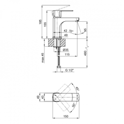 Смеситель для раковины Qtap Lipno 1023101G