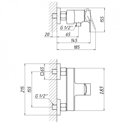 Смеситель для душа Qtap Vlasta 4028102C