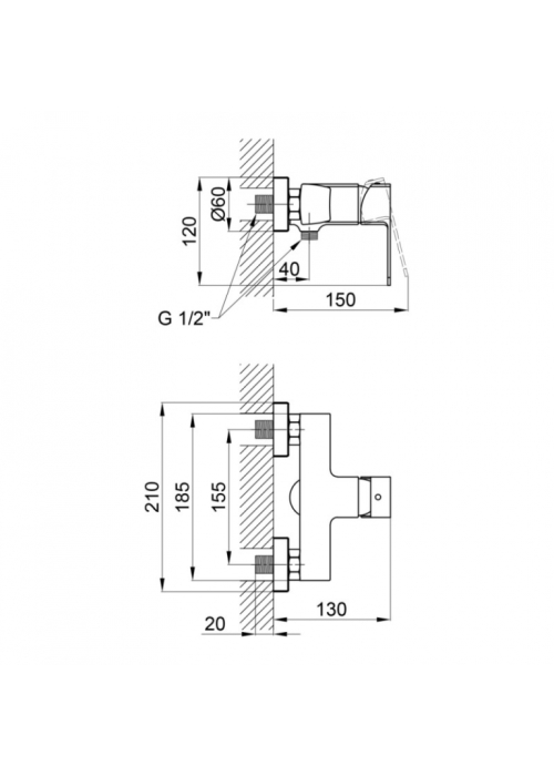 Змішувач для душу Qtap Lipno 4023101C