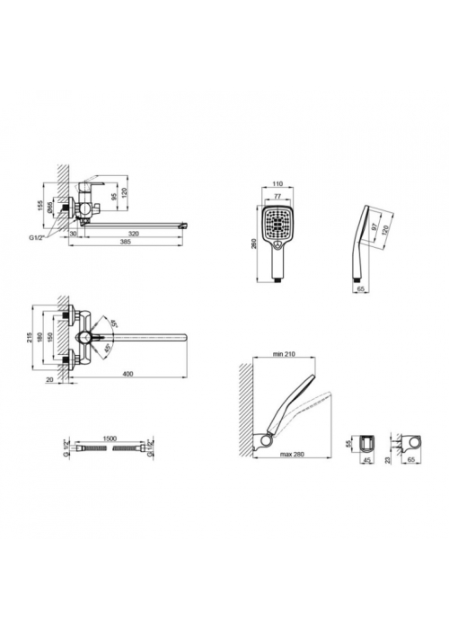 Змішувач для ванни Qtap Grand BCR 005