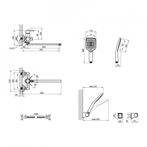 Змішувач для ванни Qtap Grand WCR 005