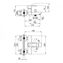 Смеситель для ванны Qtap Lipno 3023101DC