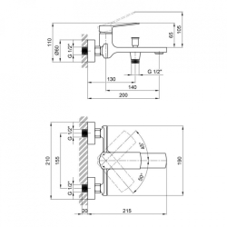 Смеситель для ванны Qtap Slavonice 3042103DC