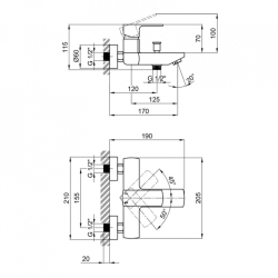 Смеситель для ванны Qtap Lipno 3023101DG