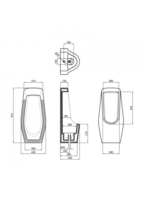 Пісуар підлоговий Qtap Stork 430х340х920 White QT1588HDU900W