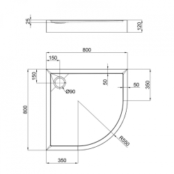 Душевой поддон Qtap Robin 308812C 80x80x12 см + сифон ROBIN308812C