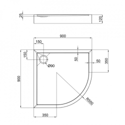 Душовий піддон Qtap Robin 309912C 90x90x12 см + сифон ROBIN309912C