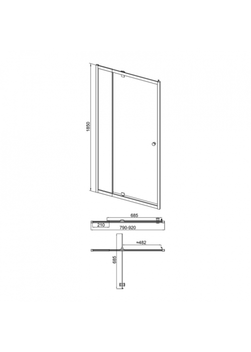 Душевая дверь в нишу Qtap Pisces WHI208-9.CP5 79-92х185 см, стекло Pattern 5 мм PISWHI2089CP5