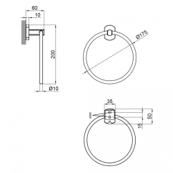 Рушникотримувач Qtap Liberty BLM 1160 QTLIBBLM1159