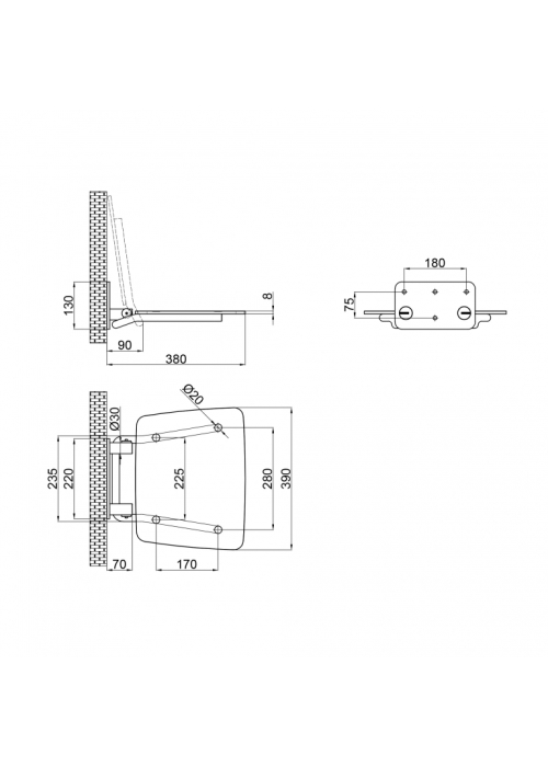 Сиденье для душа Qtap Comfort BLA5035 COMFBLA5034