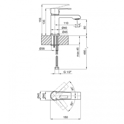 Смеситель для раковины Qtap Tern 1061102C (QTTER1061102C)