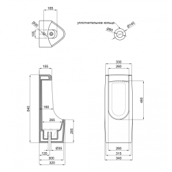 Пісуар підлоговий Qtap Crow 390х360х870 White (QT0588HDU005W)