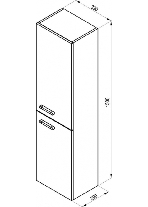 Пенал Ravak CHROME SB-350, білий, лівий, X000000542