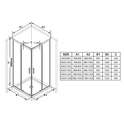 Душові двері Ravak Blix BLSRV2K-120 чорний+transparent X1XMG0300Z1