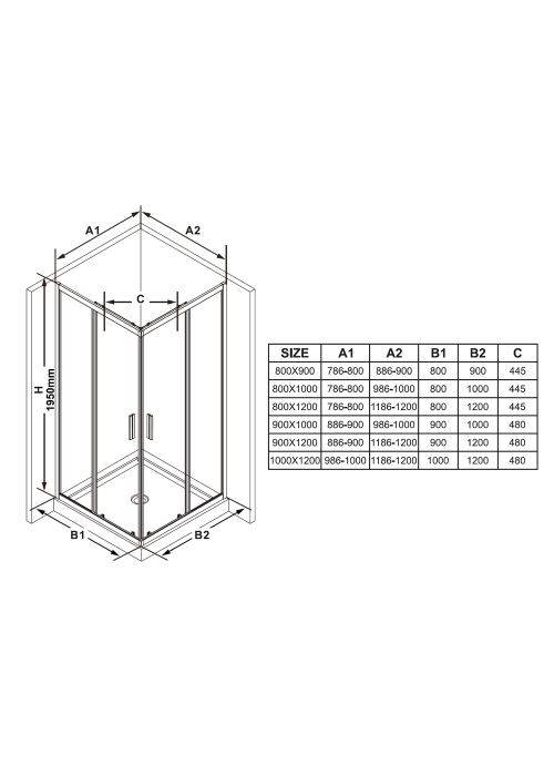 Душові двері Ravak Blix BLSRV2K-80 чорний+transparent X1XM40300Z1