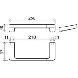 Рушникотримувач Ravak 10° 25 см, чорний X07P560