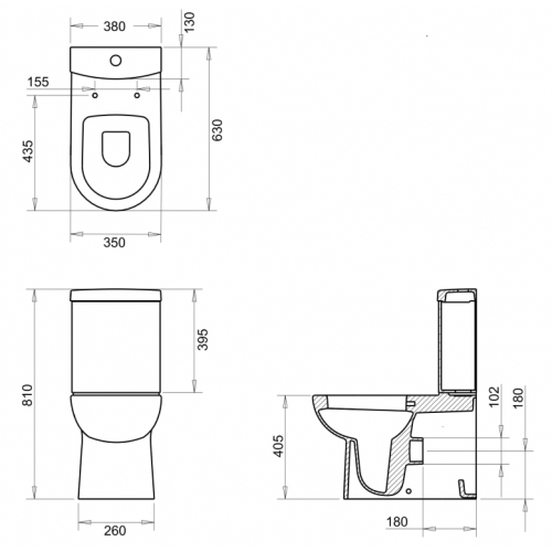 Унітаз-компакт із функцією біде VOLLE Virgo 13-23-303 з бачком + сидіння Slim Soft Close