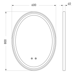 Дзеркало Volle 60х80см з підсвічуванням та підігрівом 16-40-600S