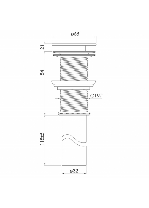 Донний клапан VOLLE Solid surface (90-00-010)