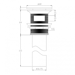 Донний клапан Push-open Volle Solid surface (90-00-060)