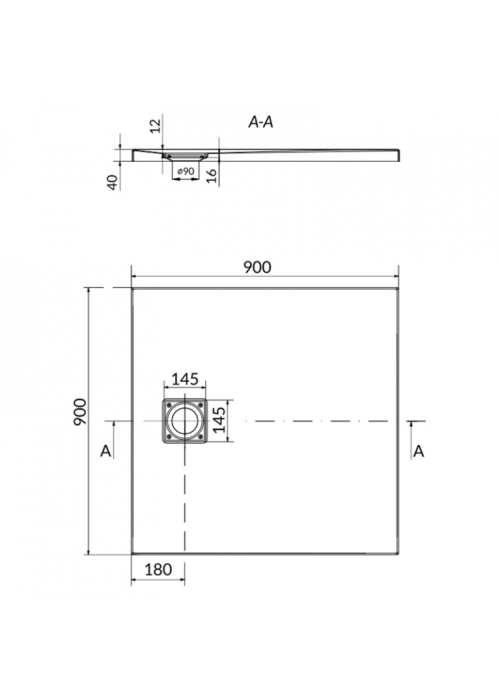 Піддон акриловий Cersanit TAKO 90x90 із сифоном S601-122