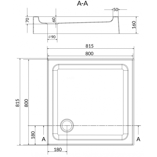 Душовий піддон CERSANIT TAKO 80x80 S204-011