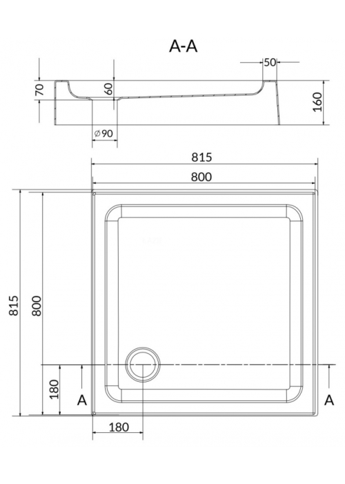 Душовий піддон CERSANIT TAKO 80x80 S204-011