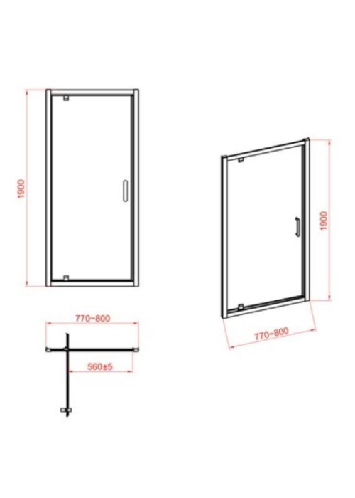 Душові двері CERSANIT ZIP 190x80 S154-005