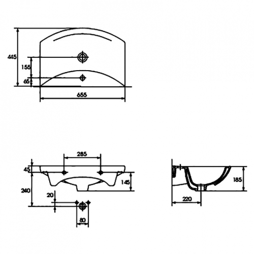 Раковина Cersanit Omega 65 меблева (K11-0172/K11-0183)