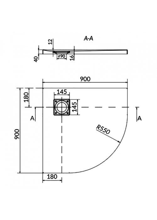 Душевой поддон Cersanit TAKO SLIM 90X4 S204-024-PP