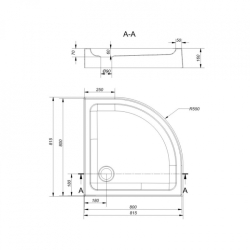 Напівкруглий душовий піддон Cersanit TAKO 80x80 S204-003