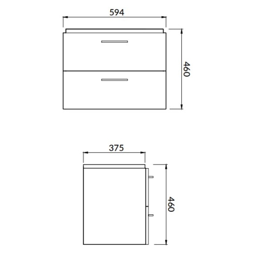 Тумба Cersanit Lara та раковина Mille Slim 60, горіх S801-360