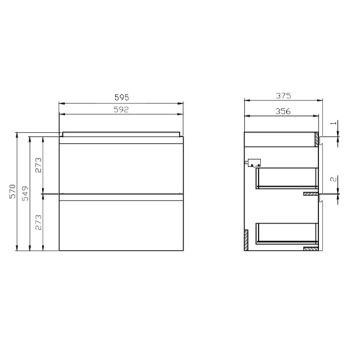 Тумба для умивальника Cersanit Moduo Slim 60 сіра S929-003