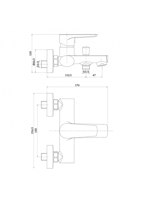 Змішувач для ванни Cersanit Moduo S951-346