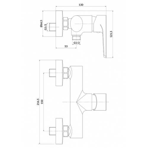 Змішувач для душу Cersanit Moduo S951-353