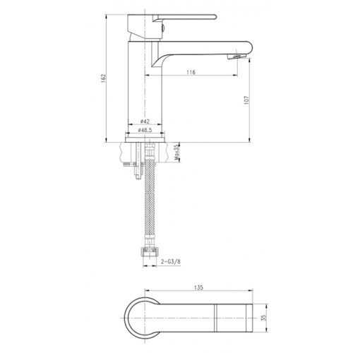 Змішувач для раковини CERSANIT Brasco CLICK-CLACK S951-227