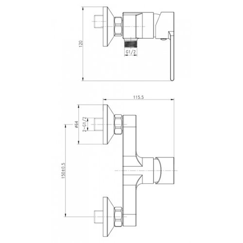 Змішувач для душу Cersanit Brasco S951-231