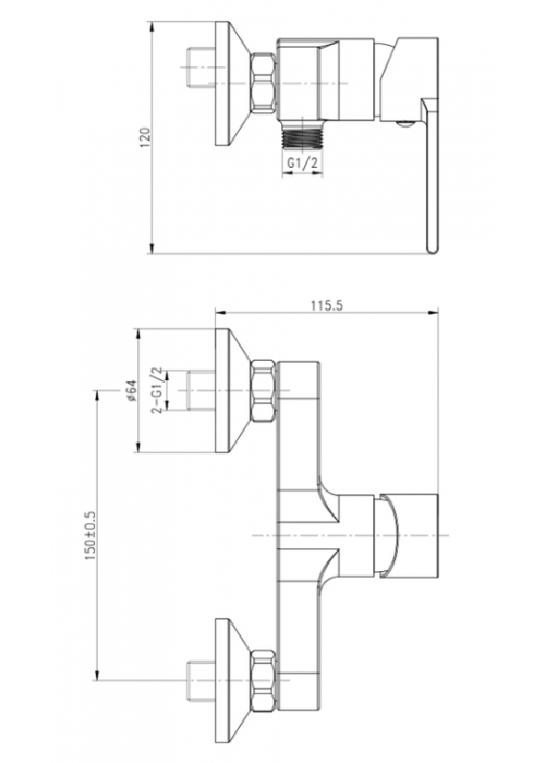 Змішувач для душу Cersanit Brasco S951-231