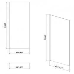 Боковая стенка CERSANIT Crea 90x200 см S159-010 прозрачное стекло