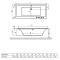 Ванна акрилова RADAWAY ARIDEA Lux 200x90 (WA1-24-200x090US) + ніжки (NWE-68) + сифон R135L