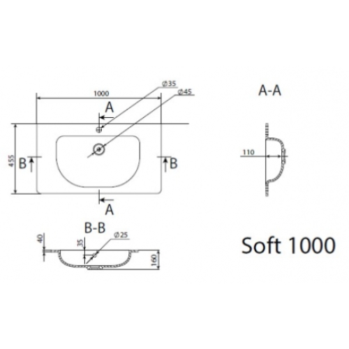 Раковина Radaway Soft 100х45,5 U124100-02-01