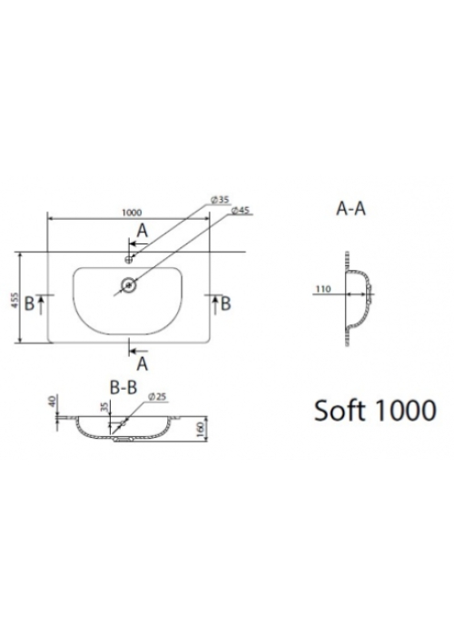 Раковина Radaway Soft 100х45,5 U124100-02-01